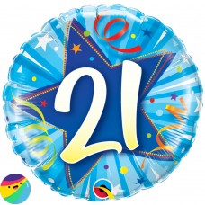 Folija balon - 21 zvezda modra